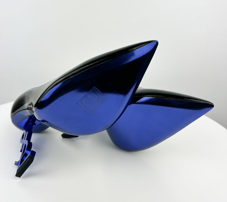 Saint Laurent Opyum Patent Leather Pumps Black Blue