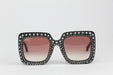 Gucci Oversized Squared Transparent Sunglasses w/ Crystal Star Embellishments