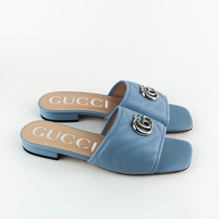 GUCCI MARMONT GG SLIDE BLUE