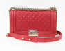 CHANEL MEDIUM CAVIAR BOY BAG IN RED - LuxurySnob