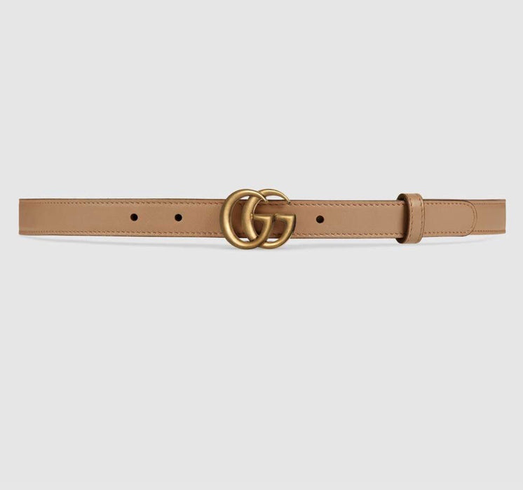 Gucci GG leather belt nude