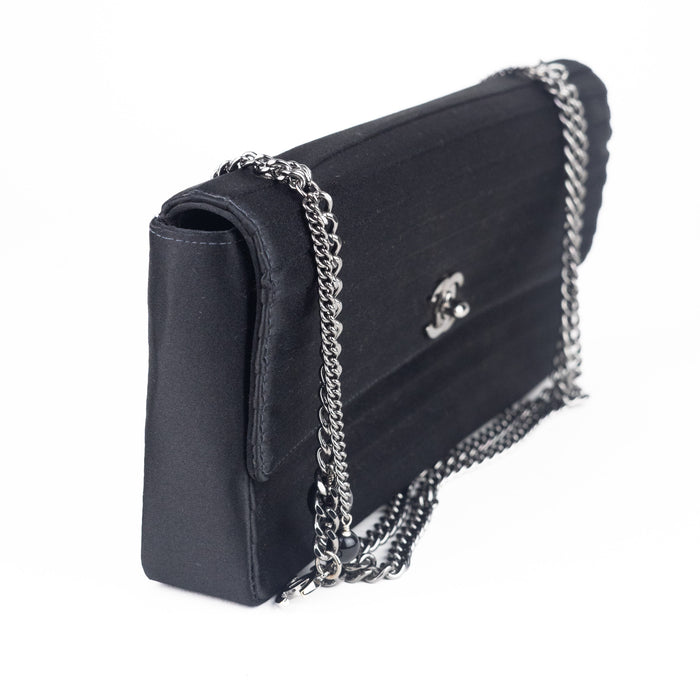 Chanel Black Satin East West Bag