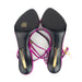 Tom Ford Mirrored Leather Padlock Satin Sandals in Fuschia