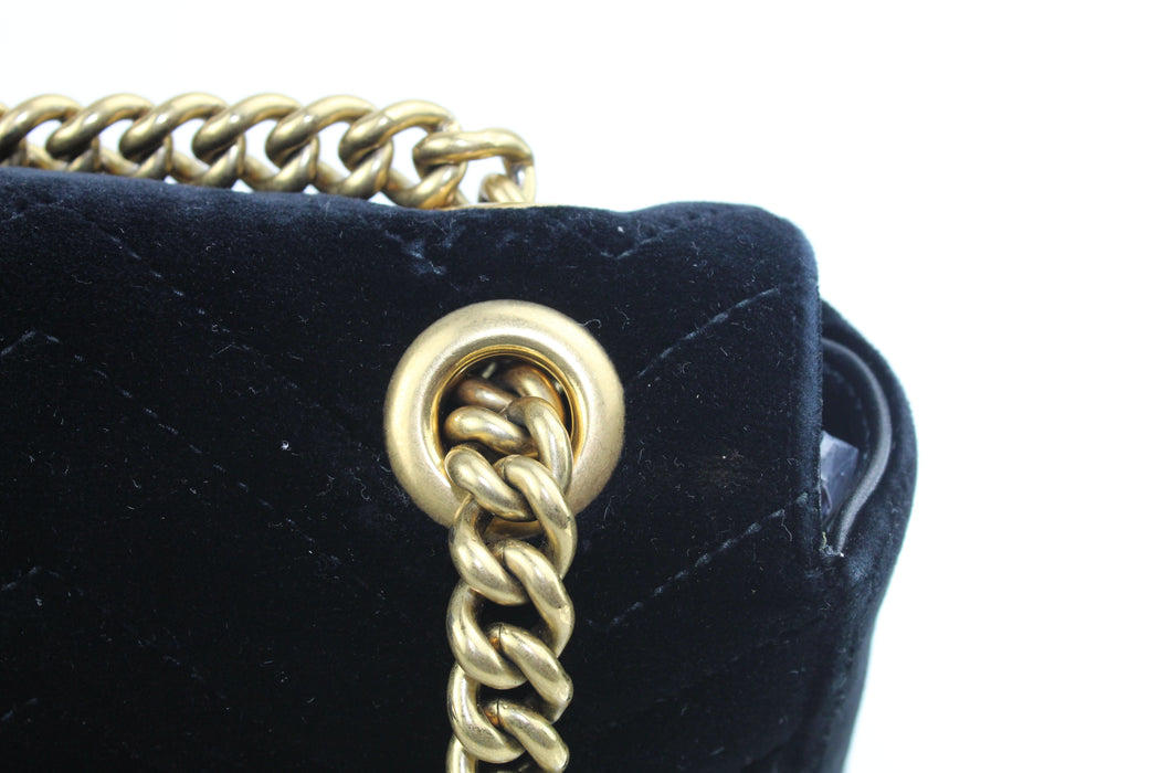 Gucci Medium GG Marmont 2.0 Matelassé Velvet Shoulder Bag