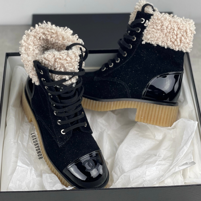 Chanel Lace up boots