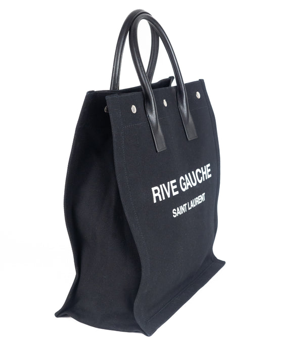 Saint Laurent Black Rive Gauche Shopping Tote