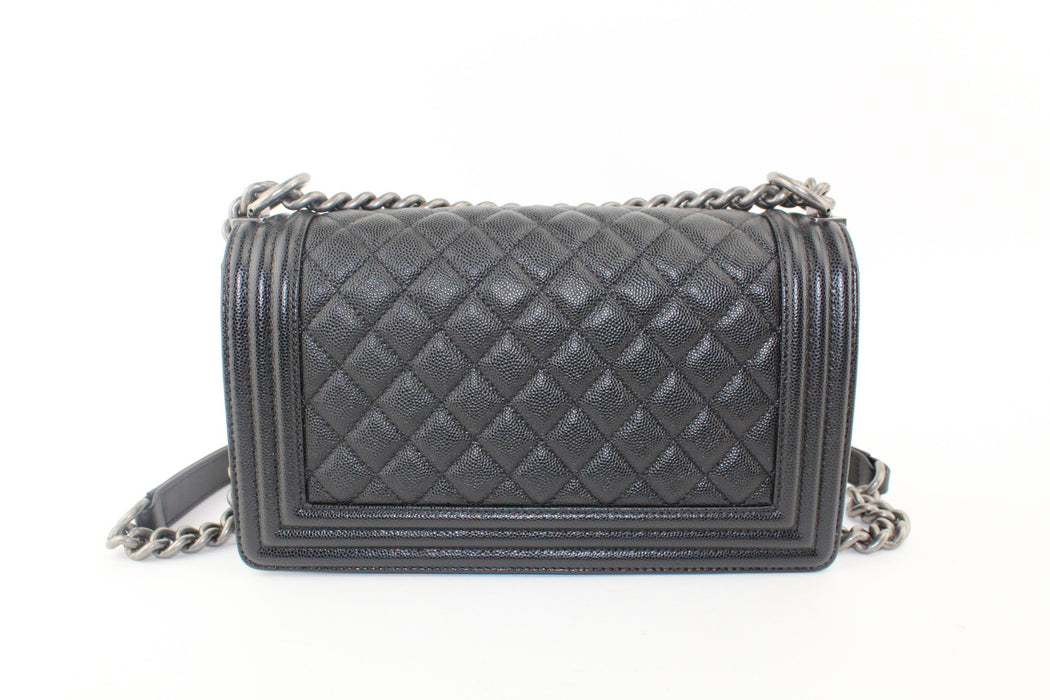 CHANEL MEDIUM CAVIAR BOY BAG BLACK