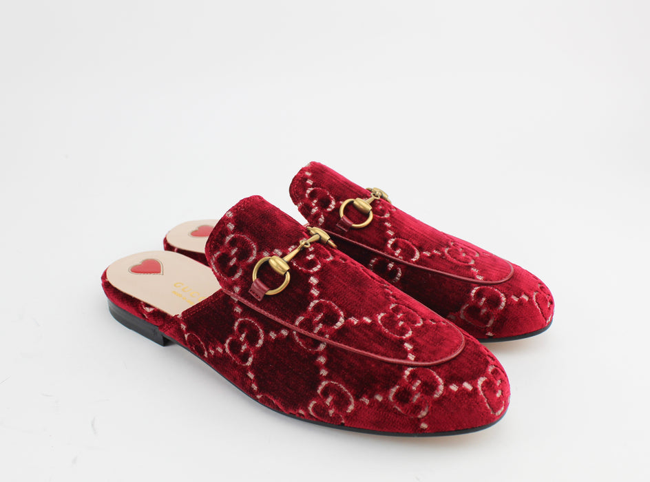 Gucci Princetown Velvet Mules