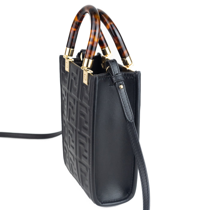 Fendi Mini Sunshine Shopper Bag in Black