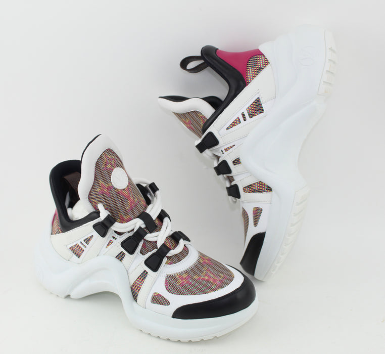 LOUIS VUITTON MONOGRAM POP PRINT ARCHLIGHT SNEAKERS SIZE 38 - LuxurySnob