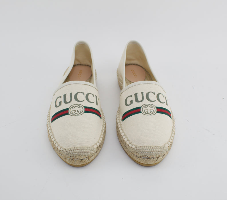 GUCCI LOGO CANVAS ESPADRILLES