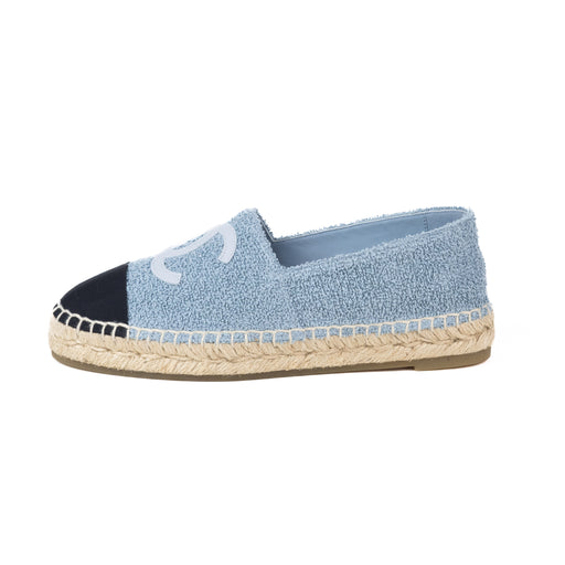 Chanel Fabric Espadrilles in Light Blue and Black