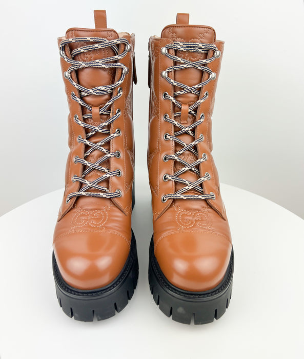 Gucci Women's GG Matelasse Lace Up Boot