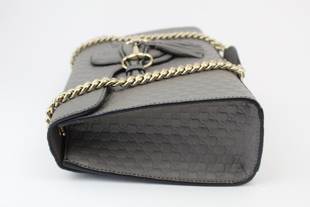 Gucci Emily Guccissima Medium Shoulder bag grey