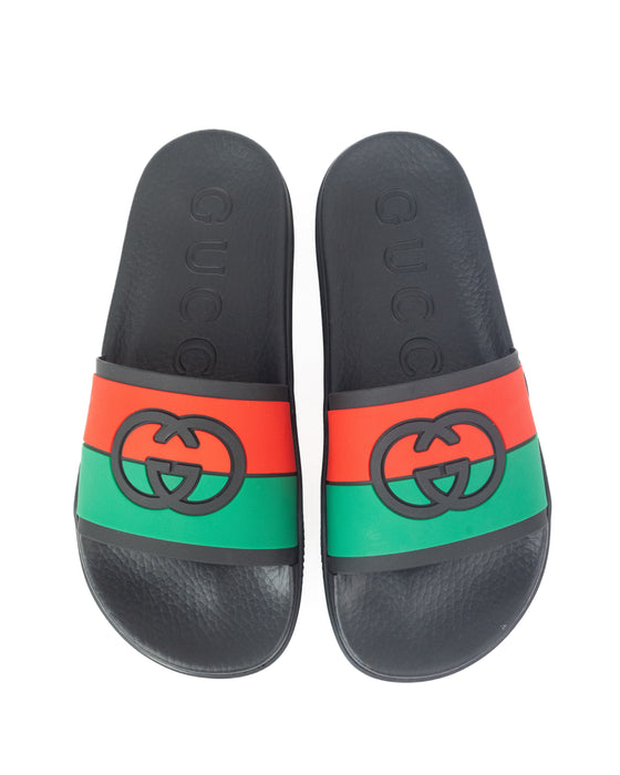 Gucci Rubber GG Interlock slides
