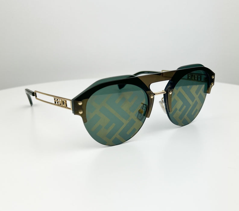 Fendi Brown Aviator Style With Fendi Monogram Lens