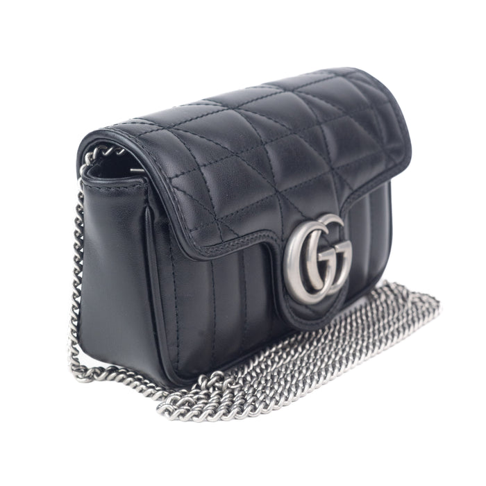 Gucci GG Marmont Super Mini Bag in Black Leather