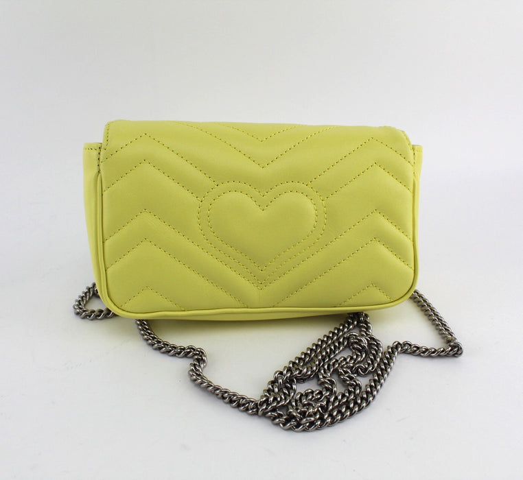 GUCCI GG MARMONT LEATHER SUPER MINI YELLOW