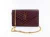 YSL MONOGRAM CHAIN BAG IN ROUGE LEGION - LuxurySnob