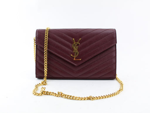 YSL MONOGRAM CHAIN BAG IN ROUGE LEGION - LuxurySnob