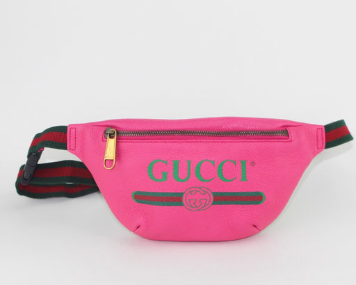 GUCCI PINK LOGO BELT BAG SMALL
