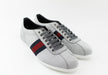 GUCCI WEB STUDDED SNEAKERS SLIVER