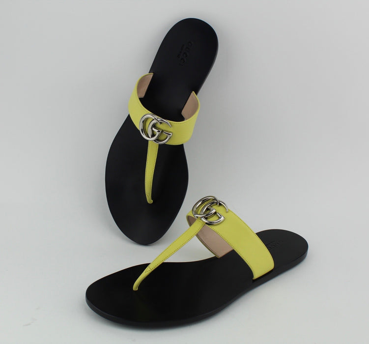 GUCCI LEATHER THONG SANDAL YELLOW