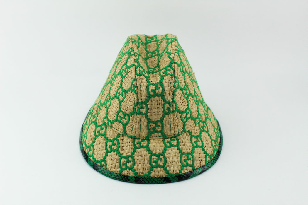 GUCCI GG FEDORA HAT WITH SNAKESKIN