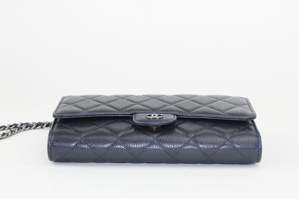 Chanel Navy Wallet with Chain