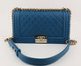 CHANEL LAMBSKIN MEDIUM BOY BAG BLUE