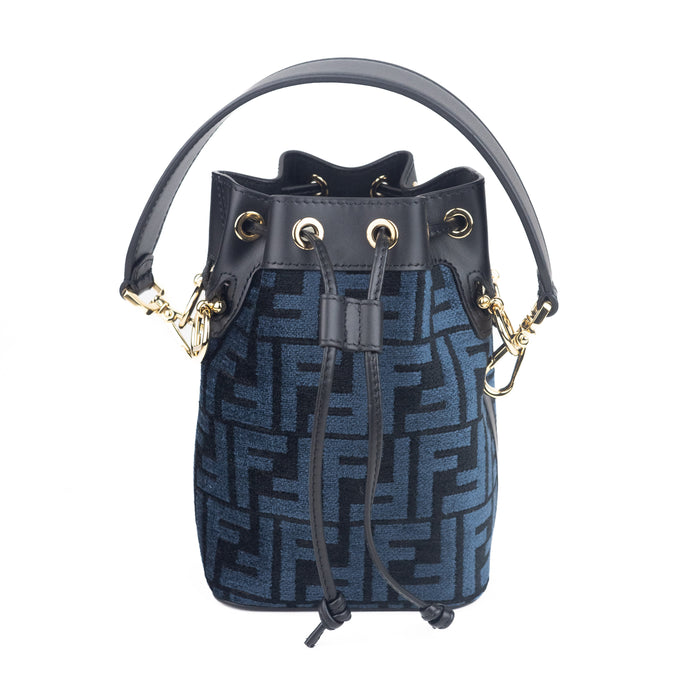 Fendi Mon Tresor Blue Tapestry Fabric Mini-Bag