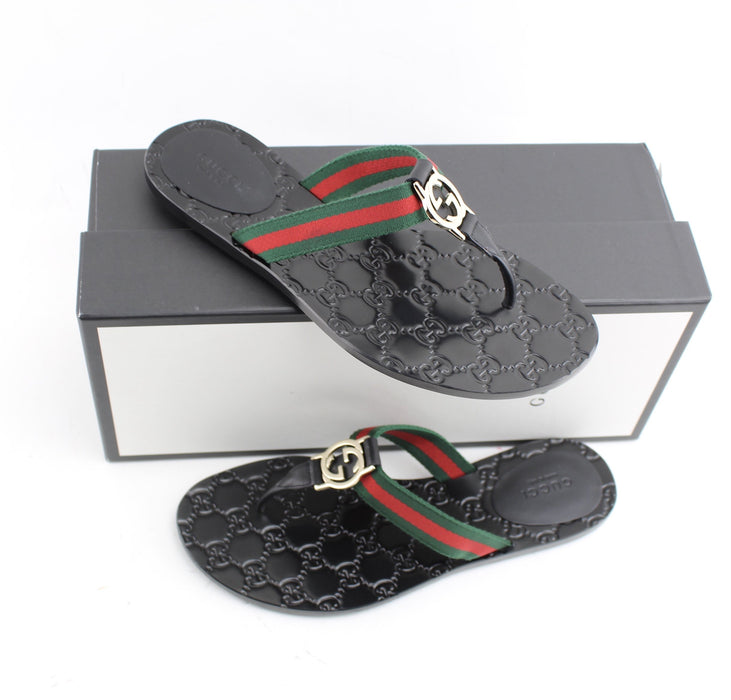 GUCCI GG THONG WEB SANDAL