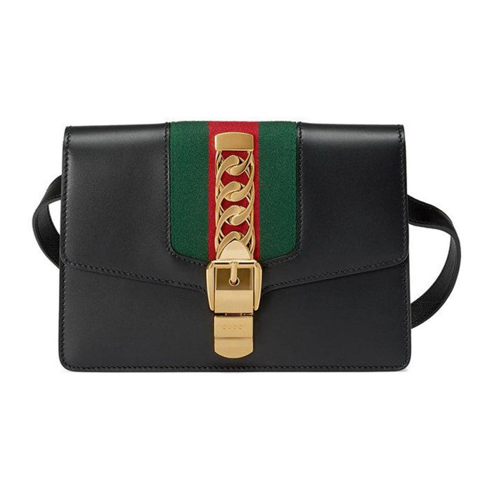 Gucci Leather Black Sylvie Belt Bag