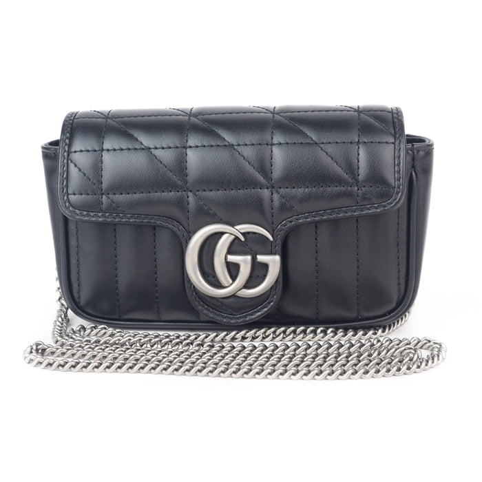 Gucci GG Marmont Super Mini Bag in Black Leather