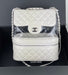 Chanel White Crumpled Leather & Transparent PVC Vanity Flap Backpack Bag