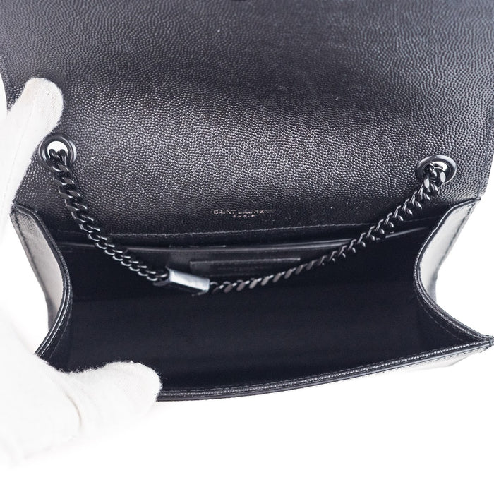 Saint Laurent Small Kate Chain Bag in Black with Black hardware.