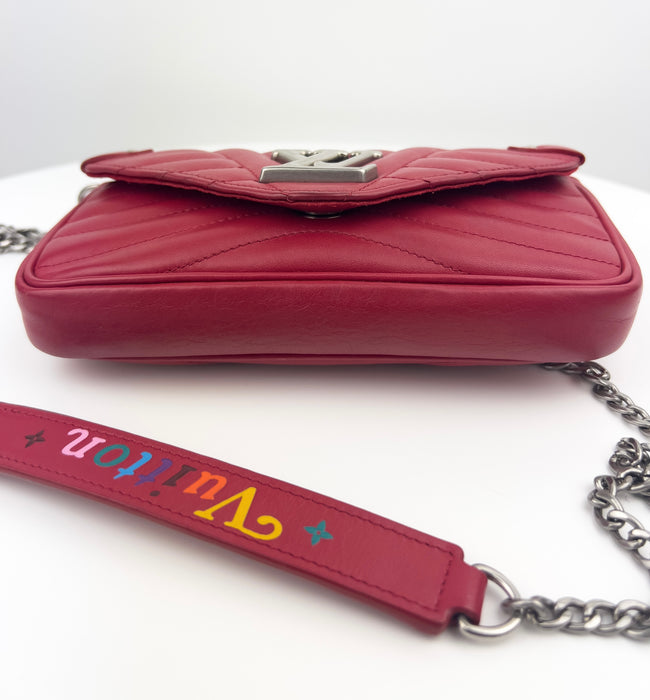 Louis Vuitton Calfskin New Wave Chain Pochette Scarlet