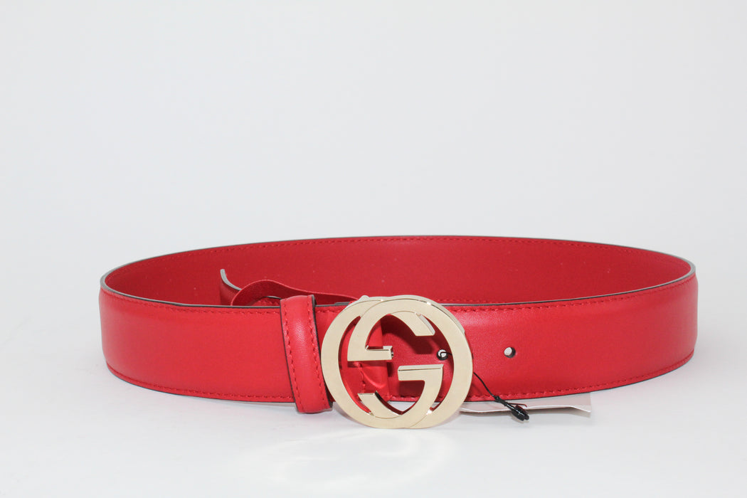 Gucci GG Red Leather Belt