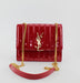 Saint Laurent Patent Calfskin Matelasse Medium Vicky Chain Bag Red