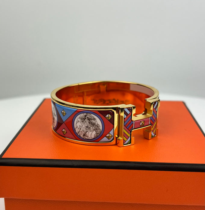 Hermes Clic Clac H Colliers Et Chiens Bracelet in Amazone Pop