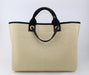 Chanel Straw Calfskin Deauville Tote