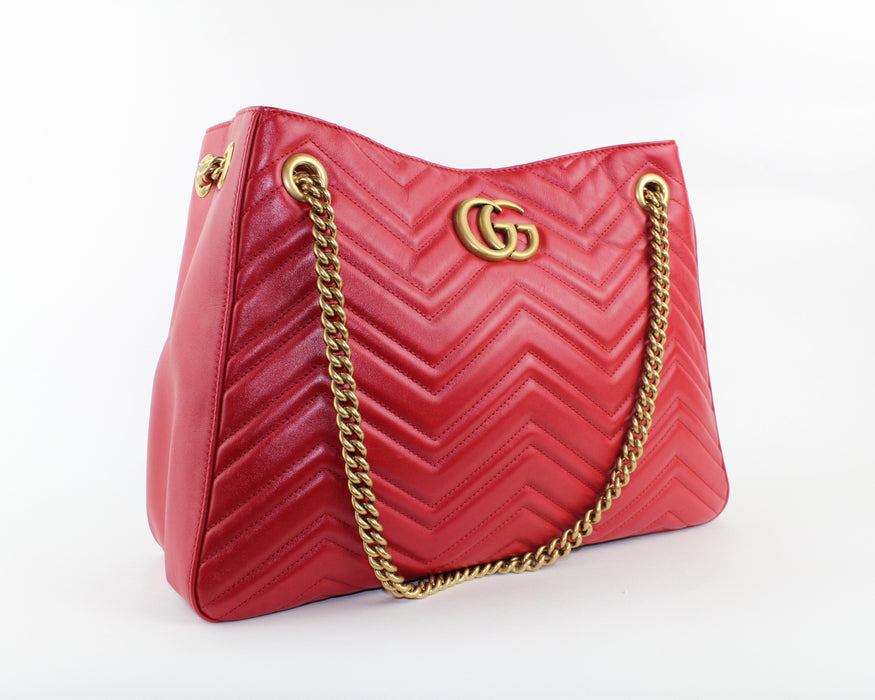 Gucci GG Marmont Matelasse  Tote Red