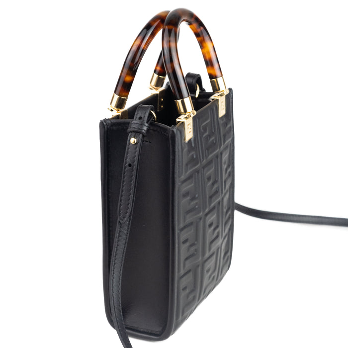 Fendi Mini Sunshine Shopper Bag in Black