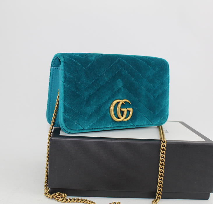 GUCCI MARMONT VELVET SUPER MINI SHOULDER BAG - LuxurySnob