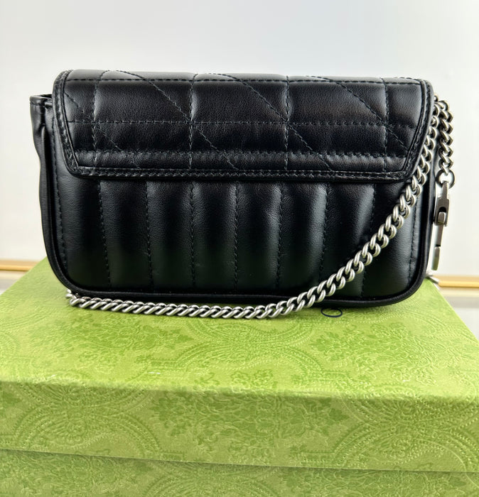 Gucci GG Marmont Black Leather Super Mini Bag
