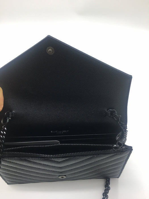 YSL ENVELOPE MONOGRAM CHAIN WALLET - LuxurySnob