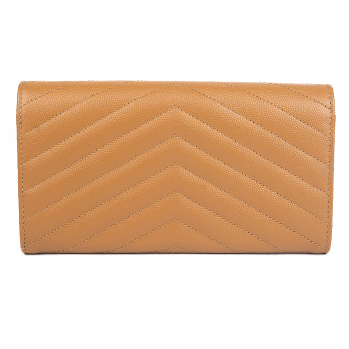 Saint Laurent Large Flap Wallet  with Gold Hardware