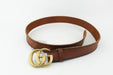 Gucci Leather Belt with Double G Brown