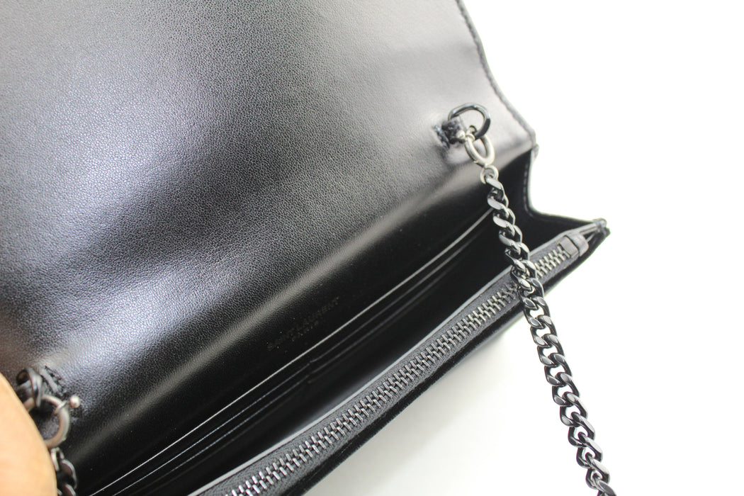 SAINT LAURENT KATE VELVET TASSEL CHAIN BAG