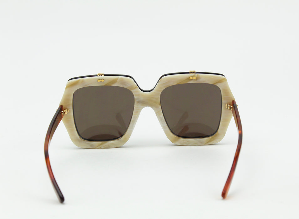 Gucci Flip Up Havana Beige Square Sunglasses